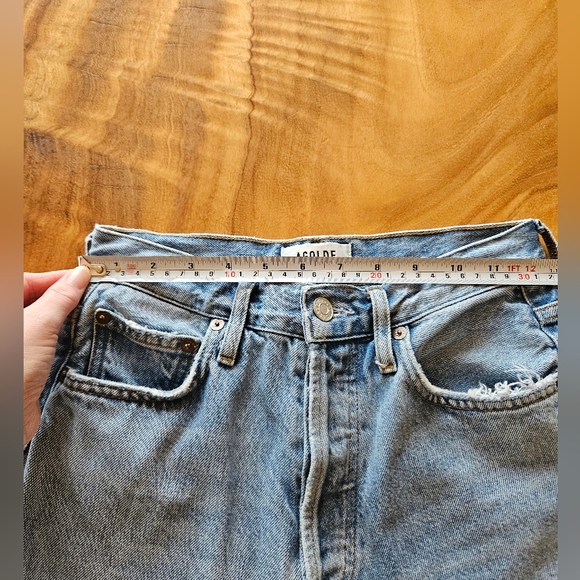 Agolde Size 23 Light Blue Straight Leg Jeans - Picture 14 of 15